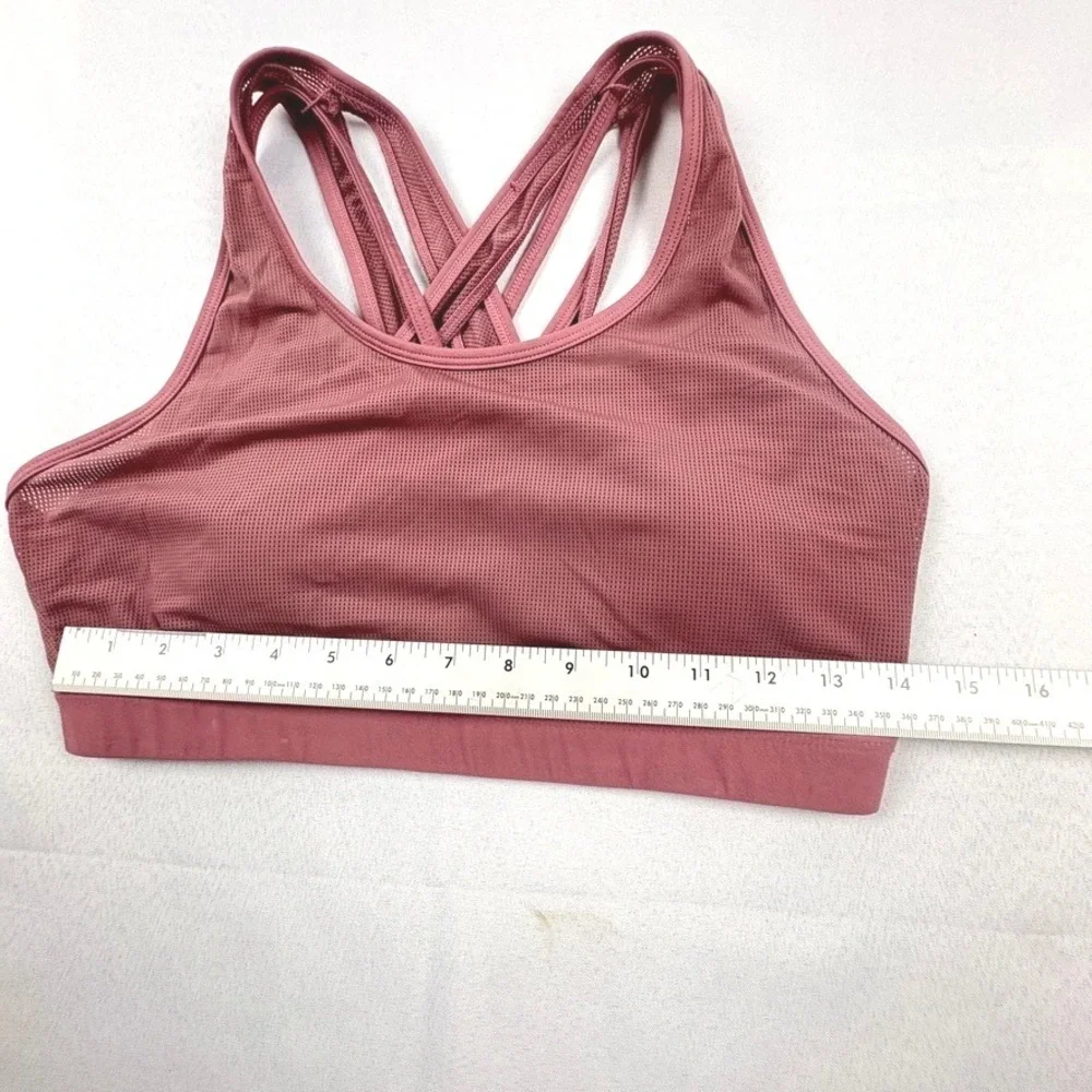 Fabletics Sports Bra Medium Mauve‎ Criss Cross Back Activewear Workout Gym Yoga